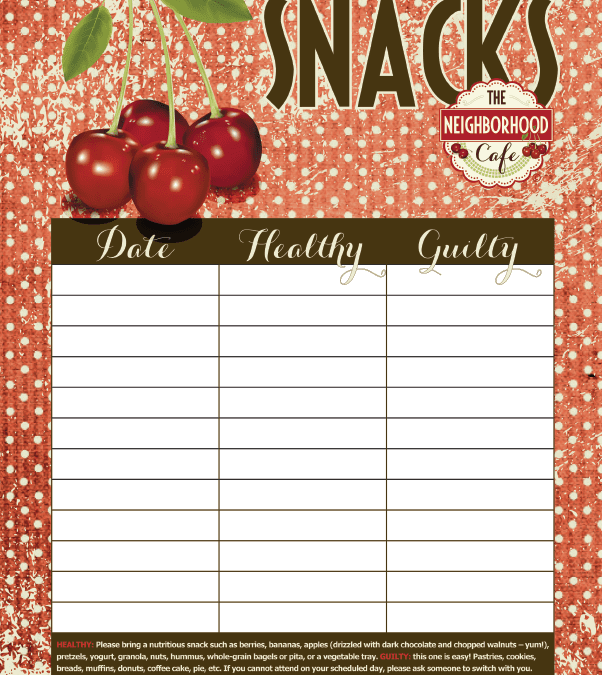 Snack Sign Up