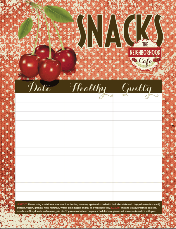 Snack Sign Up